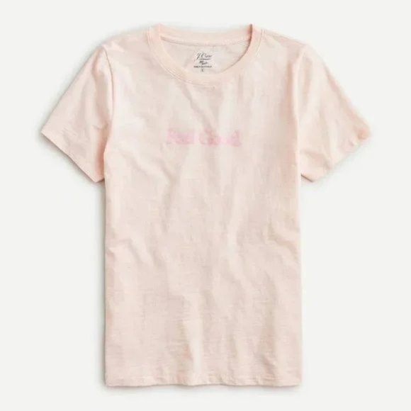 J. Crew Tops - J. Crew Vintage cotton "Feel Good" T-shirt Pale Pink